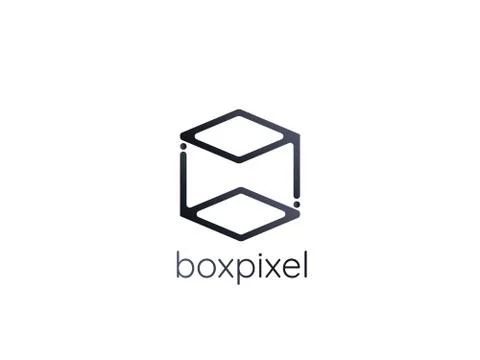 Abstract box cube logo icon template. blockchain and technology thing concept Stock Illustration