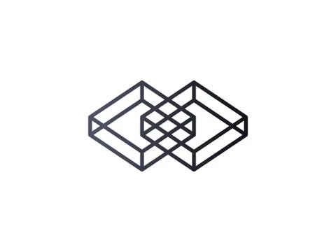Abstract box cube logo icon template. blockchain and technology thing concept Stock Illustration