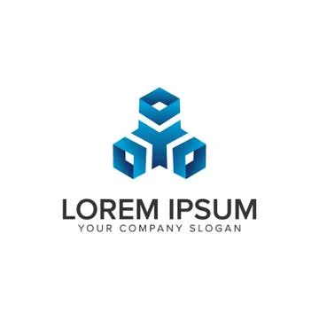 Abstract box square logo design concept template. fully editable vector Illustrazione stock