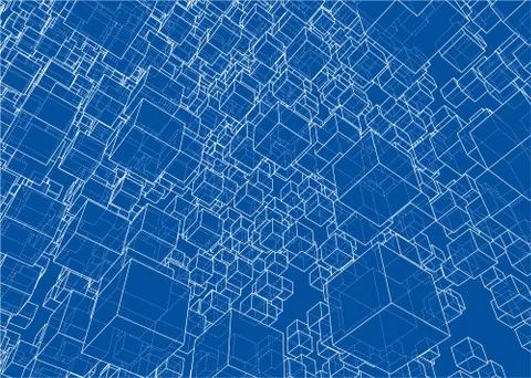 Abstract boxes background Illustrazione stock