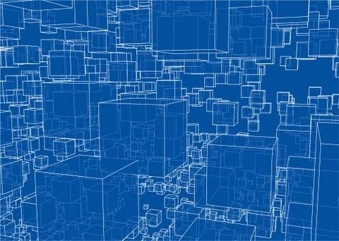 Abstract boxes background Stock Illustration