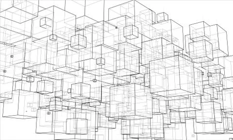 Abstract boxes background Illustrazione stock