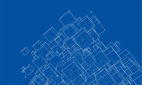 Abstract boxes background 스톡 일러스트