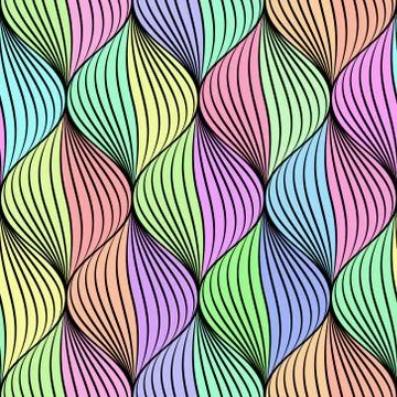 Abstract braid seamless pattern in colorful tone. Stock Illustration