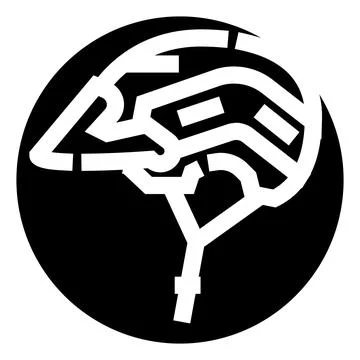 Abstract brain circuit digital technology mind icon Stock Illustration