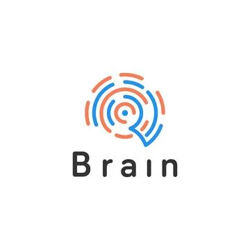 Abstract brain creative.Vector logo template Illustrazione stock