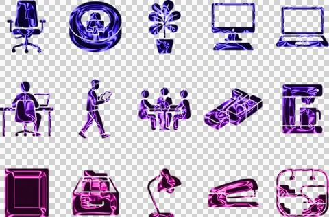 Abstract of brain cross sections in blue purple and pink gradients transparent Stock Illustration
