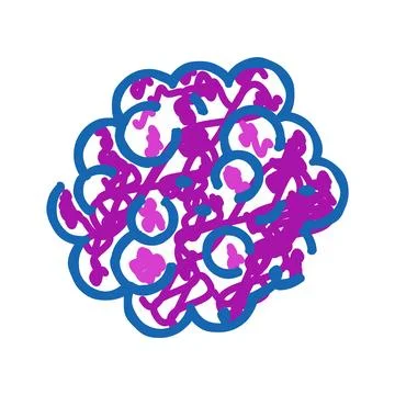 Abstract brain doodle representing complex thoughts and ideas Stock Illustration