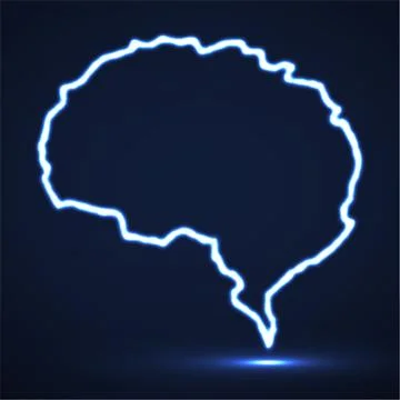 Abstract brain of glowing contour. Vector, eps 10 Illustrazione stock