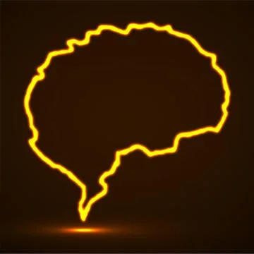 Abstract brain of glowing contour. Vector, eps 10 Stock Illustration
