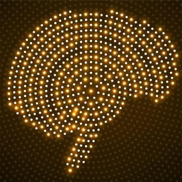 Abstract brain of glowing radial dots. Vector Stock Illustration