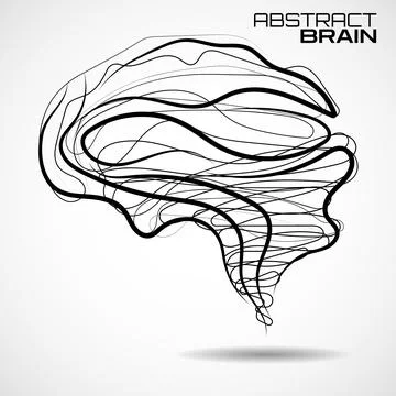 Abstract brain with lines. Vector illustration, eps10 Illustrazione stock