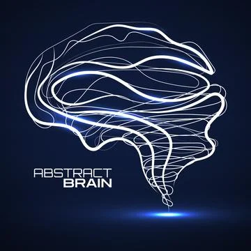 Abstract brain with lines. Vector illustration, eps10 Stock Illustration