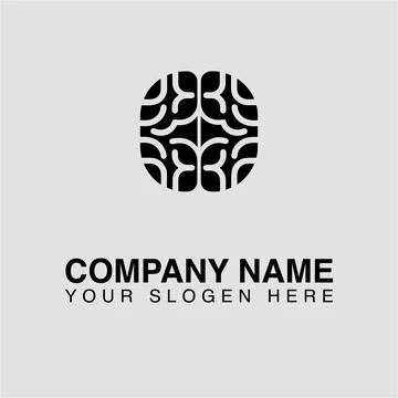 Abstract brain logo design with a geometric pattern, symbolizing intelligence, Stock Illustration