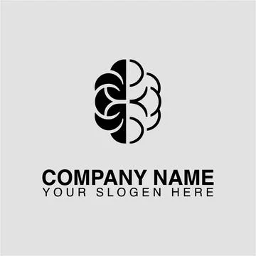 Abstract brain logo design for technology company or creative agency with modern Stock Illustration