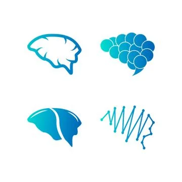 Abstract brain logo icon template vector Stock Illustration