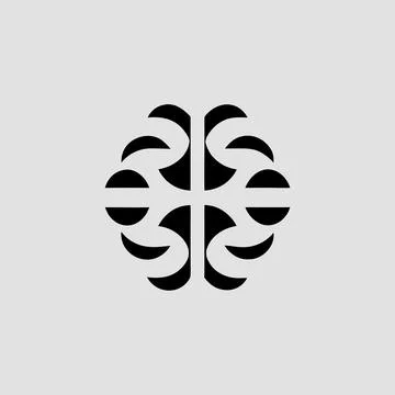 Abstract Brain Minimal Icon for Knowledge and Learning Stock Illustration