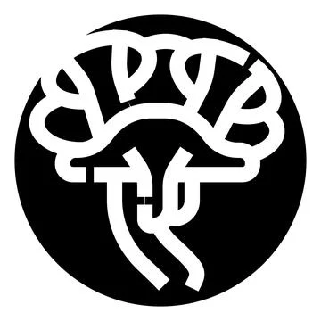 Abstract brain mushroom combining human anatomy and fungus Stock Illustration