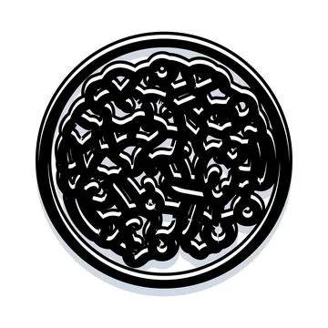 Abstract brain pattern in round dish illustration Illustrazione stock