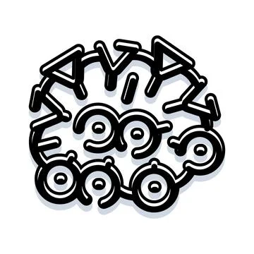 Abstract brain shape forming creative concept Stockillustratie