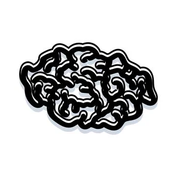 Abstract brain structure illustrating thought and mental health Stock Illustration