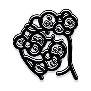 Abstract brain structure representing thoughts and network connections Stock Illustration