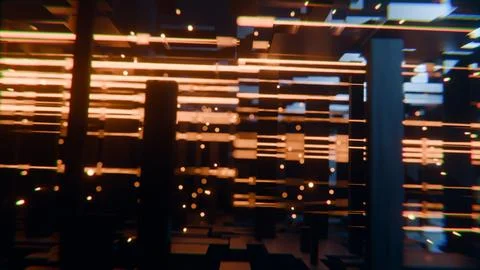 Abstract brain wave background in blue and violet, with dynamic lines suggest Stock Illustration