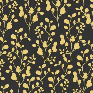 Abstract branch leaves seamless pattern vector Stock Illustration
