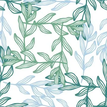 Abstract branch seamless pattern. Art leaf background. Nature wallpaper. Illustrazione stock