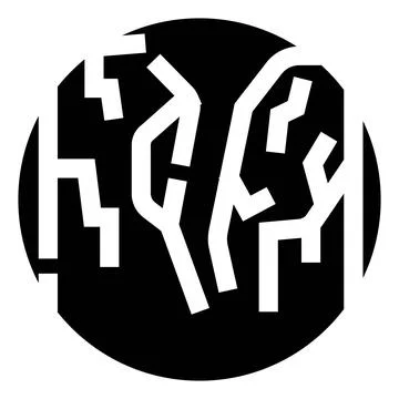 Abstract branching network in circular graphic icon 스톡 일러스트