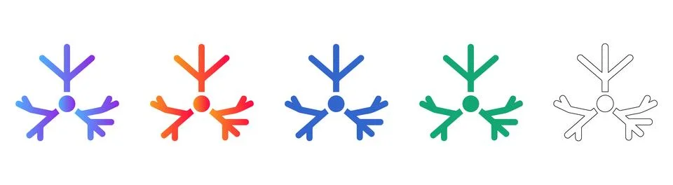 Abstract Branching Tree Structure UI Icons Stock Illustration