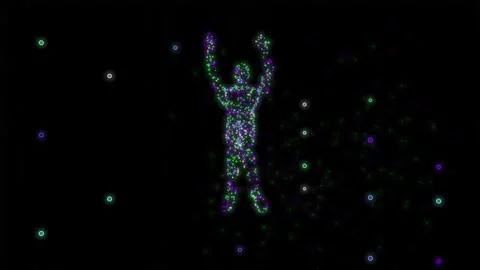 Abstract Breakdance Dancer Hologram Animation. Stock Footage 202130911