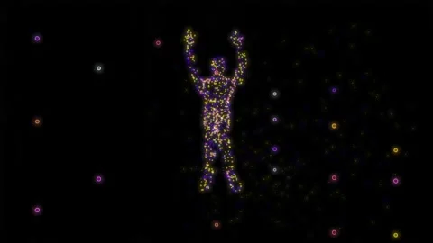 Abstract Breakdance Dancer Hologram Animation. 4K Stock Footage 202130950