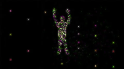 Abstract Breakdance Dancer Hologram Animation. Virtual Reality. 4K Stock Footage 202130951
