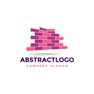 Abstract brick company logo Vector template - real estate monogram Creative Stock Illustration