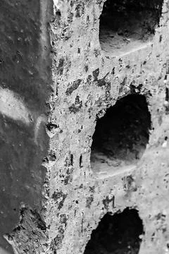 Abstract brick with core holes Stock Photos