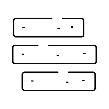 Abstract brick wall line art construction icon Stock Illustration