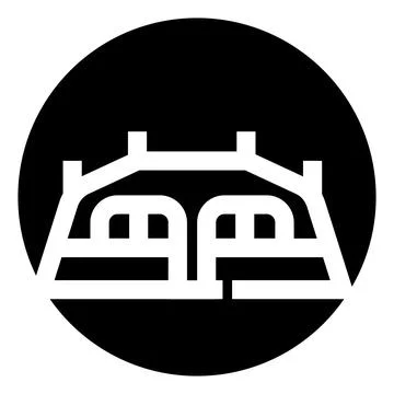 Abstract bridge design concept in black and white icon graphic Stock Illustration