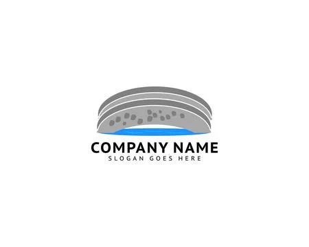 Abstract bridge logo design template Stock Illustration