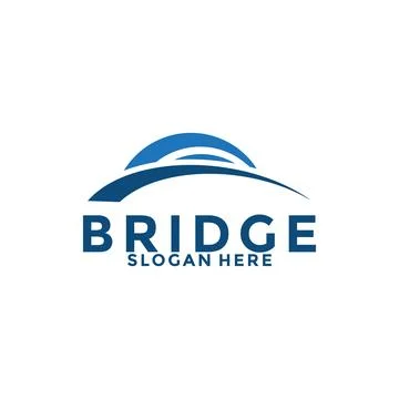 Abstract bridge logo design vector template Stock Illustration
