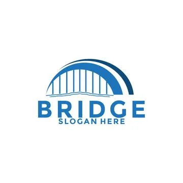 Abstract bridge logo design vector template Stock Illustration