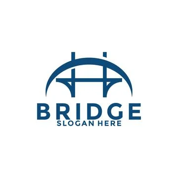 Abstract bridge logo design vector template Stock Illustration