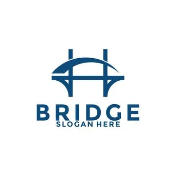Abstract bridge logo design vector template Stock Illustration