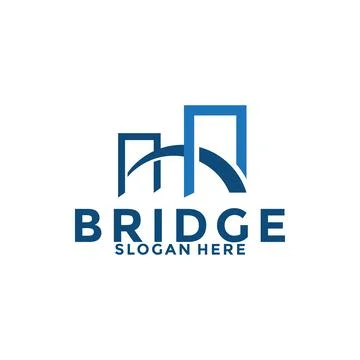 Abstract bridge logo design vector template Stock Illustration