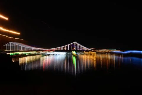 Abstract bridge at night Stock Photos