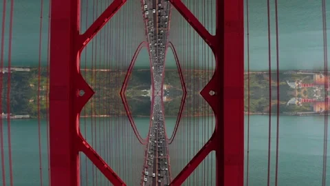Abstract Bridge Suspension Structures with Traffic Flow Symmetry 库存影片 330952828