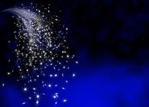 Abstract Bright and Glittering Falling Star Tail Template Stock Illustration
