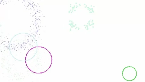 Abstract bright background with broken pixel rings and dashed circles Stock Footage 328442702