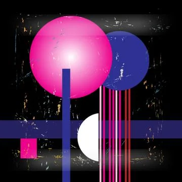 Abstract bright background with geometric objects Illustrazione stock