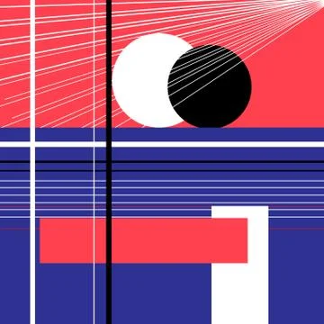 Abstract bright background with geometric objects Stock Illustration